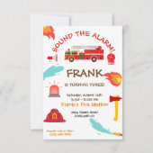 Birthday Party - uitnodiging voor Red Fire Truck (Voorkant)