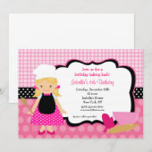 Birthday Party-uitnodigingen koken Kaart (Voorkant / Achterkant)