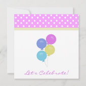 Birthday party uitnodigingen roze & White Polka Do (Achterkant)