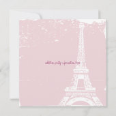 Birthday Party - Uitnodigingen voor de roze Eiffel (Achterkant)