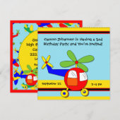 Birthday Party-uitnodigingen voor het vliegen met Kaart (Voorkant / Achterkant)