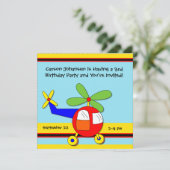 Birthday Party-uitnodigingen voor het vliegen met Kaart (Staand voorkant)