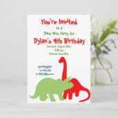 Birthday Party - uitnodigingen voor Red & Green Di (Staand voorkant)