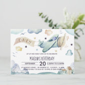 Birthday Party - up and Away Waterverf Kaart (Staand voorkant)