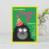 Birthday Party van Ape Animal Kind Kaart (Staand voorkant)