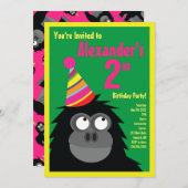 Birthday Party van Ape Animal Kind Kaart (Voorkant / Achterkant)