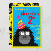 Birthday Party van Ape Animal Kind Kaart (Voorkant / Achterkant)