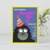 Birthday Party van Ape Animal Kind Kaart (Staand voorkant)