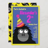 Birthday Party van Ape Animal Kind Kaart (Voorkant / Achterkant)