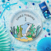 Birthday party van baby Shark boy Papieren Bordje (Feest)