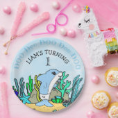 Birthday party van baby Shark boy Papieren Bordje (Feest)