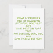 Birthday party van Busy Bee Honeybee Kaart (Achterkant)