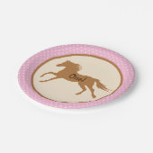 Birthday Party van Cowgirl Horse Kind Papieren Bordje (Gekanteld)