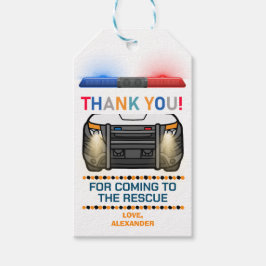 Birthday party van de politie cadeaulabel