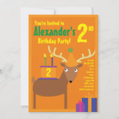 Birthday Party van Deer Animal Kind Kaart (Voorkant)