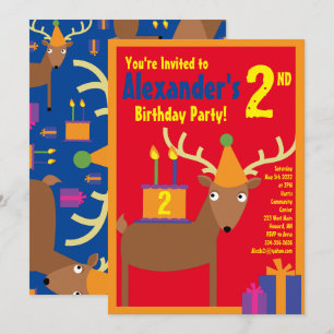 Birthday Party van Deer Animal Kind Kaart
