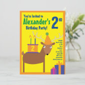 Birthday Party van Deer Animal Kind Kaart (Staand voorkant)