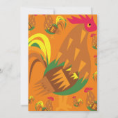 Birthday party van het dierlijk Kind Rooster Kaart (Achterkant)