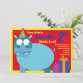 Birthday party van het Hippo-Kind Kaart (Staand voorkant)