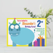 Birthday party van het Hippo-Kind Kaart (Staand voorkant)