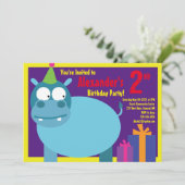 Birthday party van het Hippo-Kind Kaart (Staand voorkant)