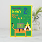 Birthday Party van het Kind van tijger Kaart (Staand voorkant)