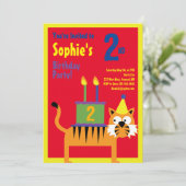 Birthday Party van het Kind van tijger Kaart (Staand voorkant)