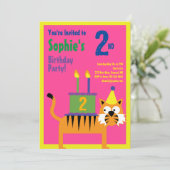 Birthday Party van het Kind van tijger Kaart (Staand voorkant)