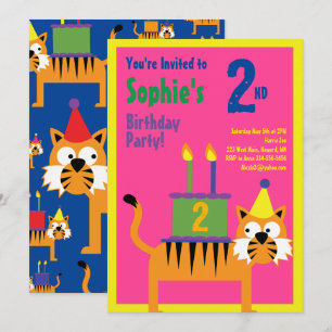 Birthday Party van het Kind van tijger Kaart