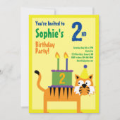 Birthday Party van het Kind van tijger Kaart (Voorkant)