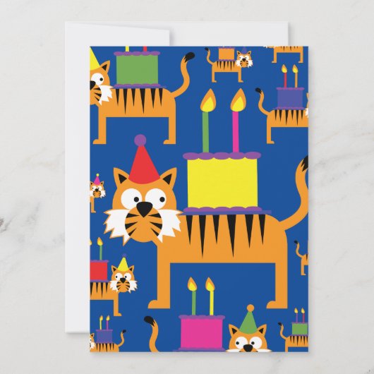 Birthday Party van het Kind van tijger Kaart (Achterkant)