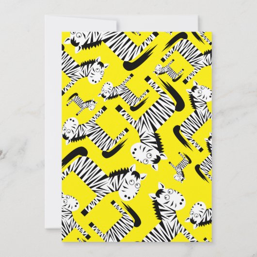 Birthday Party van het zebra Kind Kaart (Achterkant)