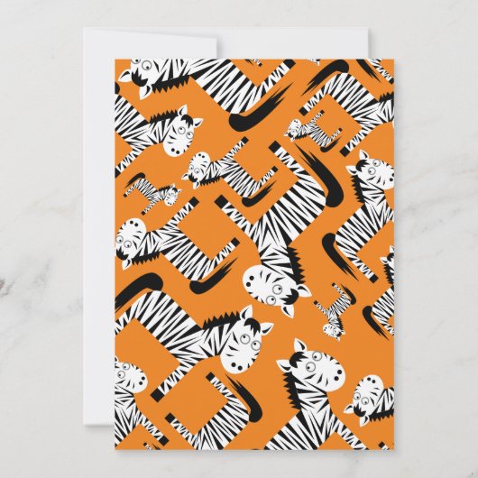 Birthday Party van het zebra Kind Kaart (Achterkant)