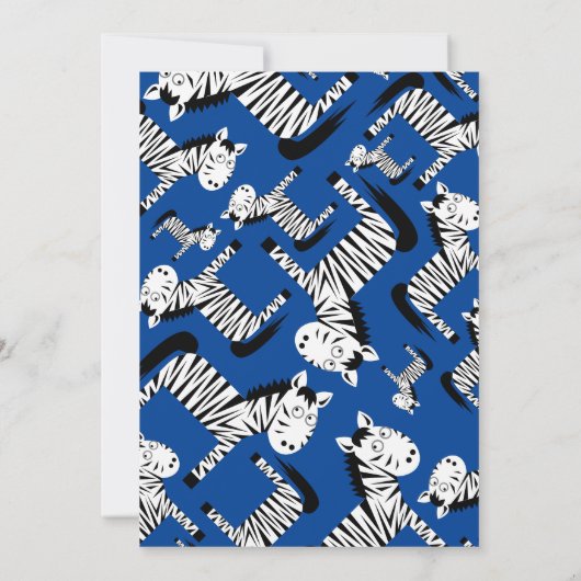 Birthday Party van het zebra Kind Kaart (Achterkant)