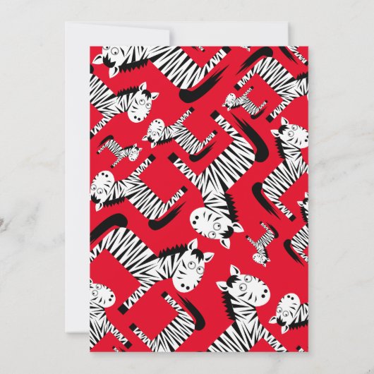 Birthday Party van het zebra Kind Kaart (Achterkant)