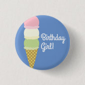Birthday Party van Ice Cream Kind Ronde Button 3,2 Cm (Voorkant)