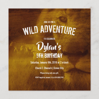 Birthday Party van Lion & Zebra Kaart