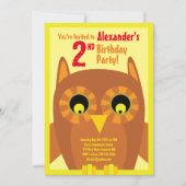 Birthday Party van Owl Animal Kind Kaart (Voorkant)