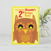 Birthday Party van Owl Animal Kind Kaart (Staand voorkant)