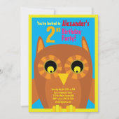 Birthday Party van Owl Animal Kind Kaart (Voorkant)