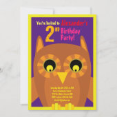 Birthday Party van Owl Animal Kind Kaart (Voorkant)