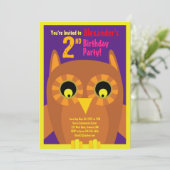 Birthday Party van Owl Animal Kind Kaart (Staand voorkant)