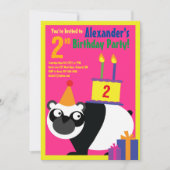 Birthday Party van Panda Animal Kind Kaart (Voorkant)