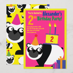 Birthday Party van Panda Animal Kind Kaart
