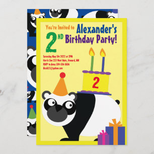 Birthday Party van Panda Animal Kind Kaart