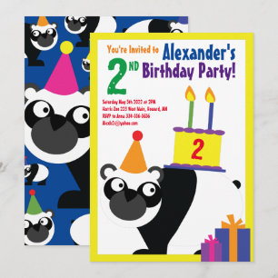 Birthday Party van Panda Animal Kind Kaart
