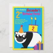 Birthday Party van Panda Animal Kind Kaart (Voorkant)