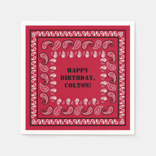 Birthday Party van Red and Black Westerne Bandana Servet