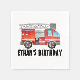 Birthday Party van Red Firetruck Child Servet