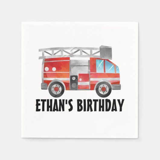 Birthday Party van Red Firetruck Child Servet (Voorkant)
